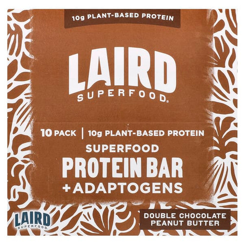 <img alt="Laird Superfood, Superfood Protein Bar + Adaptogens, Double Chocolate Peanut Butter  , 10 Bars, 1.6 oz (45 g) Each" title="Laird Superfood, Superfood Protein Bar + Adaptogens, Double Chocolate Peanut Butter  , 10 Bars, 1.6 oz (45 g) Each,810005133555"