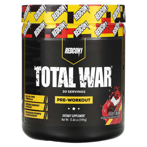 <img alt="Redcon1, Total War, Pre-Workout, Tigers Blood Cherry & Coconut, 15.66 oz (444 g)" title="Redcon1, Total War, Pre-Workout, Tigers Blood Cherry & Coconut, 15.66 oz (444 g),810044570236"