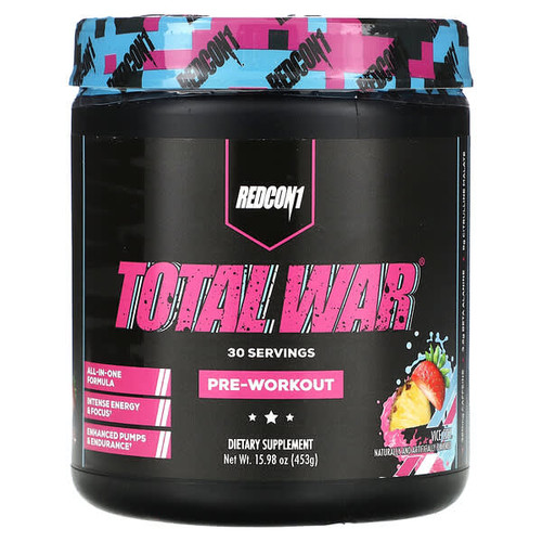 <img alt="Redcon1, Total War, Pre-Workout, Vice City Strawberry Pina Colada, 15.98 oz (453 g)" title="Redcon1, Total War, Pre-Workout, Vice City Strawberry Pina Colada, 15.98 oz (453 g),810044570991"