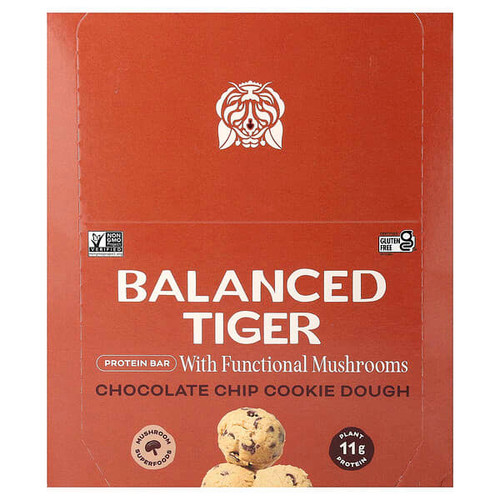 <img alt="Balanced Tiger, Protein Bar, Chocolate Chip Cookie Dough, 12 Bars, 1.55 oz (44 g) Each" title="Balanced Tiger, Protein Bar, Chocolate Chip Cookie Dough, 12 Bars, 1.55 oz (44 g) Each,850043619352"