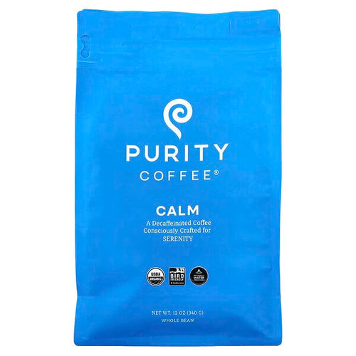 <img alt="Purity Coffee, Calm, Whole Bean, Decaffeinated, 12 oz (340 g)" title="Purity Coffee, Calm, Whole Bean, Decaffeinated, 12 oz (340 g),862707000383"