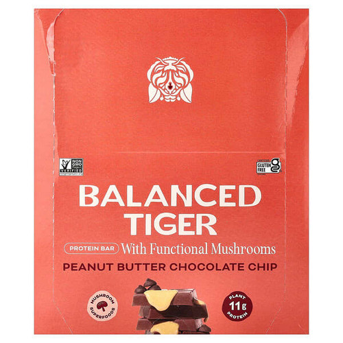 <img alt="Balanced Tiger, Protein Bar, Peanut Butter Chocolate Chip, 12 Bars, 1.55 oz (44 g) Each" title="Balanced Tiger, Protein Bar, Peanut Butter Chocolate Chip, 12 Bars, 1.55 oz (44 g) Each,850043619383"