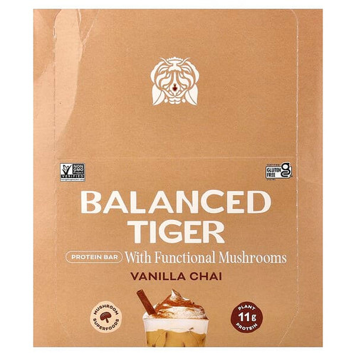 <img alt="Balanced Tiger, Protein Bar, Vanilla Chai, 12 Bars, 1.55 oz (44 g) Each" title="Balanced Tiger, Protein Bar, Vanilla Chai, 12 Bars, 1.55 oz (44 g) Each,850043619420"