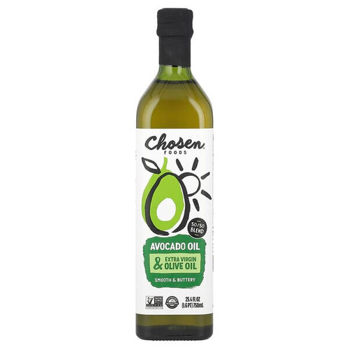 <img alt="Chosen Foods, Avocado Oil & Extra Virgin Olive Oil, 25.4 fl oz (750 ml)" title="Chosen Foods, Avocado Oil & Extra Virgin Olive Oil, 25.4 fl oz (750 ml),815074020195"