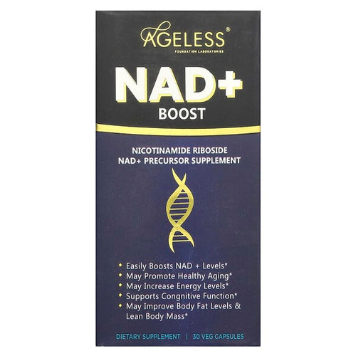 <img alt="Ageless Foundation Laboratories, NAD+ Boost, 30 Veg Capsules" title="Ageless Foundation Laboratories, NAD+ Boost, 30 Veg Capsules,860009789982"