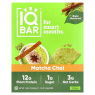 <img alt="IQBAR, Plant Protein Bar, Matcha Chai, 12 Bars, 1.6 oz (45 g) Each" title="IQBAR, Plant Protein Bar, Matcha Chai, 12 Bars, 1.6 oz (45 g) Each,850004554098"