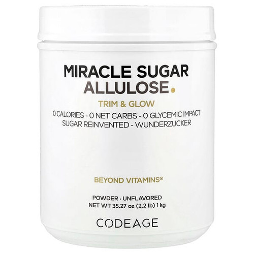 <img alt="Codeage, Miracle Sugar Allulose Powder, Unflavored, 35.27 oz (1 kg)" title="Codeage, Miracle Sugar Allulose Powder, Unflavored, 35.27 oz (1 kg),850068815692"