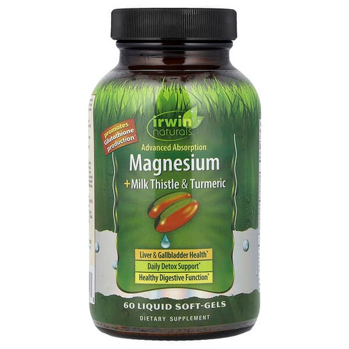 <img alt="Irwin Naturals, Advanced Absorption Magnesium + Milk Thistle & Turmeric, 60 Liquid Soft-Gels" title="Irwin Naturals, Advanced Absorption Magnesium + Milk Thistle & Turmeric, 60 Liquid Soft-Gels,840081413128"