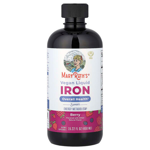 <img alt="MaryRuths, Vegan Liquid Iron, For Ages 4+, Berry, 15.22 fl oz (450 ml)" title="MaryRuths, Vegan Liquid Iron, For Ages 4+, Berry, 15.22 fl oz (450 ml),856645008419"
