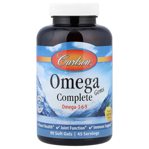 <img alt="Carlson, Omega Complete Gems, Omega 3-6-9, Natural Lemon, 90 Soft Gels" title="Carlson, Omega Complete Gems, Omega 3-6-9, Natural Lemon, 90 Soft Gels,088395017315"