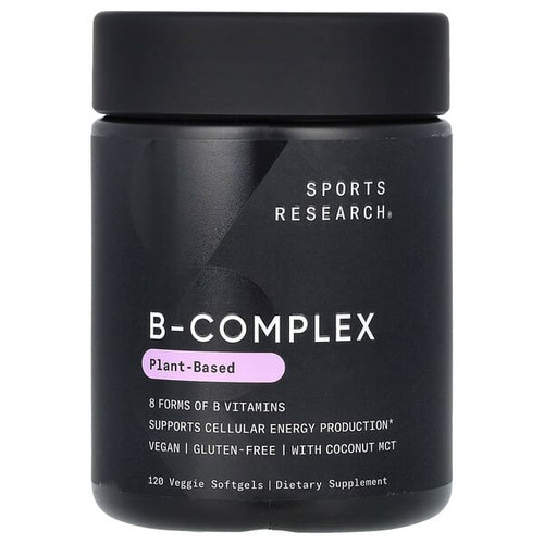 <img alt="Sports Research, B-Complex, Plant Based, 120 Veggie Softgels" title="Sports Research, B-Complex, Plant Based, 120 Veggie Softgels,023249091912"