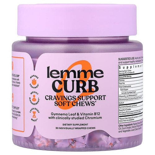 <img alt="Lemme, Curb, Cravings Support, Mixed Fruit, 30 Individually Wrapped Chews" title="Lemme, Curb, Cravings Support, Mixed Fruit, 30 Individually Wrapped Chews,850066835944"
