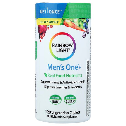 <img alt="Rainbow Light, Mens One+, Real Food Nutrients, 120 Vegetarian Caplets" title="Rainbow Light, Mens One+, Real Food Nutrients, 120 Vegetarian Caplets,021888217151"