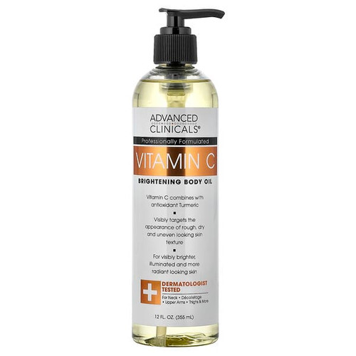 <img alt="Advanced Clinicals, Vitamin C, Brightening Body Oil, 12 fl oz (355 ml)" title="Advanced Clinicals, Vitamin C, Brightening Body Oil, 12 fl oz (355 ml),810141911628"
