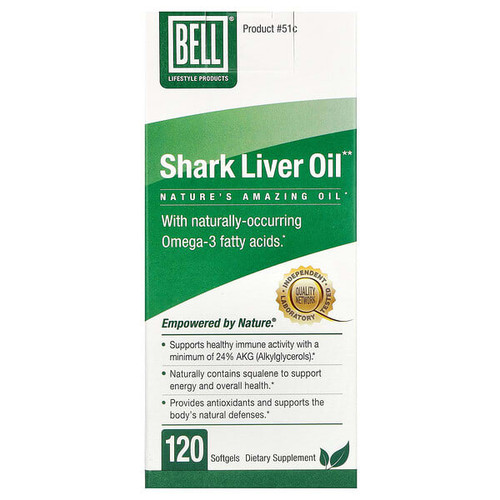 <img alt="Bell Lifestyle, Shark Liver Oil, 120 Softgels" title="Bell Lifestyle, Shark Liver Oil, 120 Softgels,771733112802"