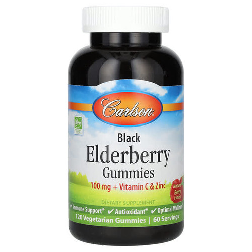 <img alt="Carlson, Black Elderberry Gummies + Vitamin C & Zinc, Natural Berry, 120 Vegetarian Gummies" title="Carlson, Black Elderberry Gummies + Vitamin C & Zinc, Natural Berry, 120 Vegetarian Gummies,088395488108"