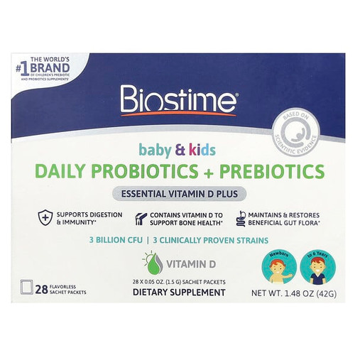<img alt="Biostime, Baby & Kids, Daily Probiotics + Prebiotics, Newborn to 6 Years, Flavorless, 28 Sachet Packets, 0.05 oz (1.5 g) Each" title="Biostime, Baby & Kids, Daily Probiotics + Prebiotics, Newborn to 6 Years, Flavorless, 28 Sachet Packets, 0.05 oz (1.5 g) Each,850025030007"