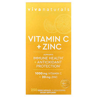 <img alt="Viva Naturals, Vitamin C + Zinc, 250 Veggie Capsules" title="Viva Naturals, Vitamin C + Zinc, 250 Veggie Capsules,811067032640"
