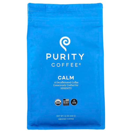 <img alt="Purity Coffee, Calm, Ground, Decaffeinated, 12 oz (340 g)" title="Purity Coffee, Calm, Ground, Decaffeinated, 12 oz (340 g),850005169260"