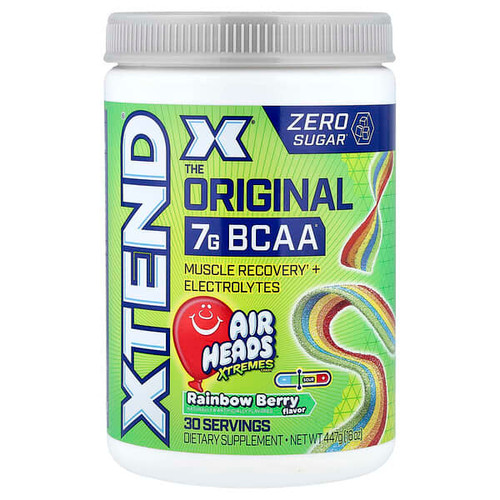 <img alt="XTEND, 7G BCAA, Air Heads Extreme Candy Rainbow Berry, 16 oz (447 g)" title="XTEND, 7G BCAA, Air Heads Extreme Candy Rainbow Berry, 16 oz (447 g),842595135602"