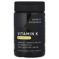 <img alt="Sports Research, Vitamin K, Multi-Spectrum, 60 Veggie Softgels" title="Sports Research, Vitamin K, Multi-Spectrum, 60 Veggie Softgels,023249091875"