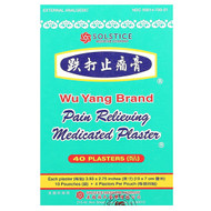 <img alt="Wu Yang Brand, Pain Relieving Medicated Plaster, 40 Plasters" title="Wu Yang Brand, Pain Relieving Medicated Plaster, 40 Plasters,049987014266"