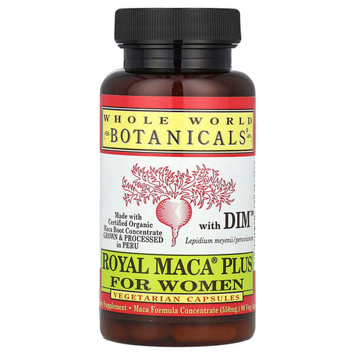 <img alt="Whole World Botanicals, Royal Maca Plus with DIM for Women, 90 VegCaps" title="Whole World Botanicals, Royal Maca Plus with DIM for Women, 90 VegCaps,691195001080"