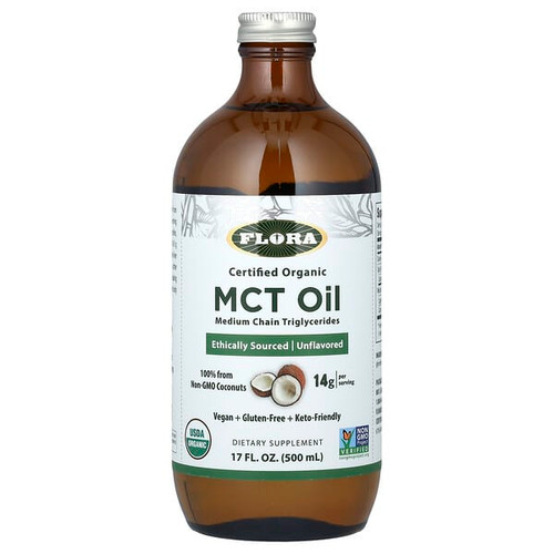 <img alt="Flora, Certified Organic MCT Oil, Unflavored, 14 g, 17 fl oz (500 ml)" title="Flora, Certified Organic MCT Oil, Unflavored, 14 g, 17 fl oz (500 ml),061998679586"