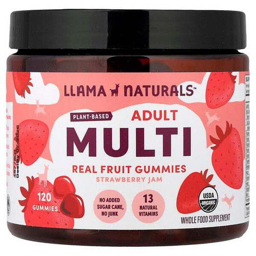 <img alt="Llama Naturals, Adult Plant-Based Multi, Real Fruit Gummies, Strawberry Jam, 120 Gummies" title="Llama Naturals, Adult Plant-Based Multi, Real Fruit Gummies, Strawberry Jam, 120 Gummies,860001569032"
