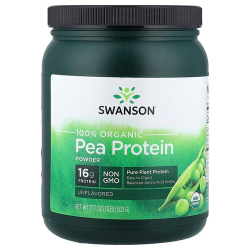 <img alt="Swanson Vitamins, 100% Organic Pea Protein Powder, Unflavored, 1.1 lb (503 g)" title="Swanson Vitamins, 100% Organic Pea Protein Powder, Unflavored, 1.1 lb (503 g),087614241975"