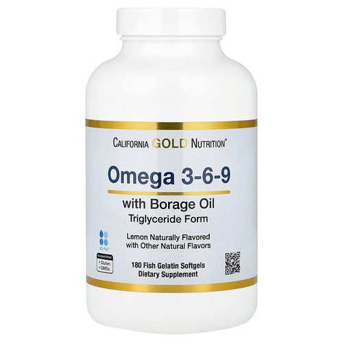 <img alt="California Gold Nutrition, Omega 3-6-9s, with Omega-3 Fish Oil and Borage Seed Oil, EPA, DHA, GLA, and Linoleic Acid, Natural Lemon, 180 Fish Gelatin Softgels" title="California Gold Nutrition, Omega 3-6-9s, with Omega-3 Fish Oil and Borage Seed Oil, EPA, DHA, GLA, and Linoleic Acid, Natural Lemon, 180 Fish Gelatin Softgels,898220023196"