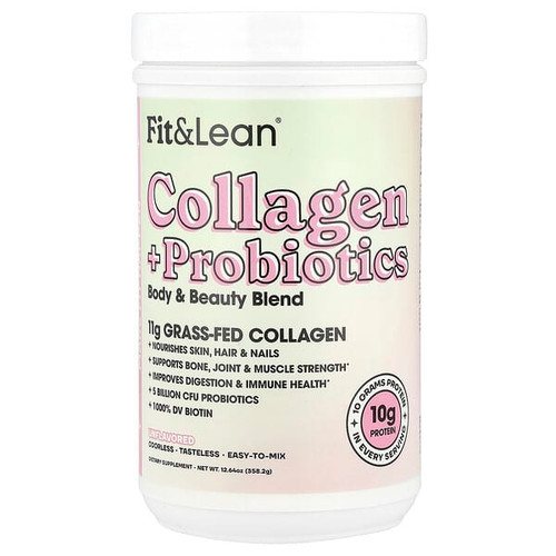 <img alt="Fit & Lean, Collagen + Probiotics, Unflavored, 12.64 oz (358.2 g)" title="Fit & Lean, Collagen + Probiotics, Unflavored, 12.64 oz (358.2 g),666222009438"