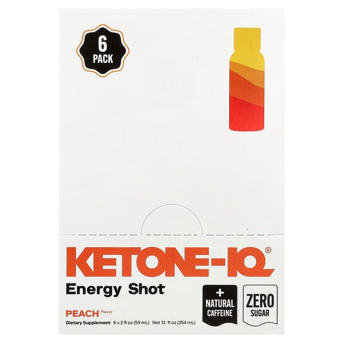 <img alt="Ketone-IQ, Energy Shot, Peach, 6 Bottles, 2 fl oz (59 ml) Each" title="Ketone-IQ, Energy Shot, Peach, 6 Bottles, 2 fl oz (59 ml) Each,850632006754"