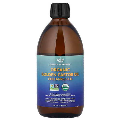 <img alt="Queen of the Thrones, Organic Golden Castor Oil, Cold-Pressed, 16.9 fl oz (500 ml)" title="Queen of the Thrones, Organic Golden Castor Oil, Cold-Pressed, 16.9 fl oz (500 ml),628173050105"