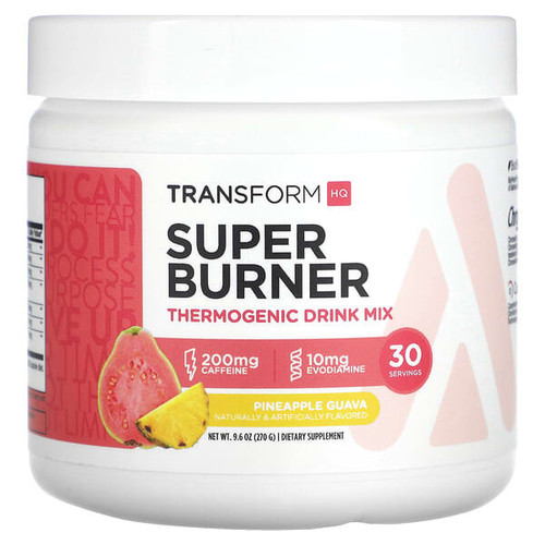 <img alt="TransformHQ, Super Burner, Thermogenic Drink Mix, Pineapple Guava, 9.6 oz (270 g)" title="TransformHQ, Super Burner, Thermogenic Drink Mix, Pineapple Guava, 9.6 oz (270 g),850040611502"