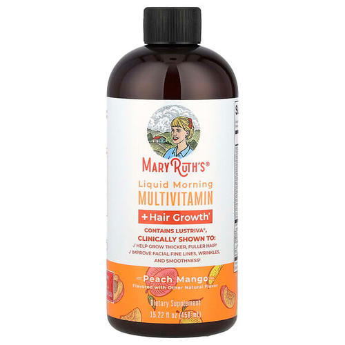 <img alt="MaryRuths, Liquid Morning Multivitamin + Hair Growth, Peach Mango, 15.22 fl oz (450 ml)" title="MaryRuths, Liquid Morning Multivitamin + Hair Growth, Peach Mango, 15.22 fl oz (450 ml),810104622851"