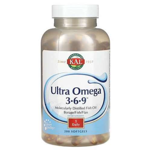 <img alt="KAL, Ultra Omega 3-6-9, 200 Softgels" title="KAL, Ultra Omega 3-6-9, 200 Softgels,021245107156"