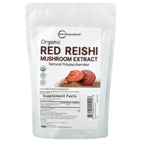 <img alt="Micro Ingredients, Organic Red Reishi Mushroom Extract, 16 oz (454 g)" title="Micro Ingredients, Organic Red Reishi Mushroom Extract, 16 oz (454 g),850082445158"