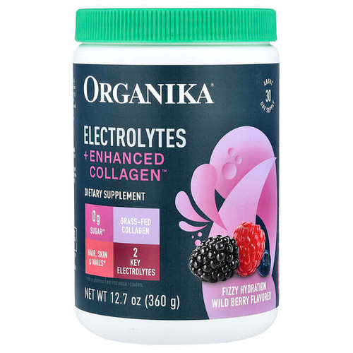 <img alt="Organika, Electrolytes + Enhanced Collagen, Wild Berry, 12.7 oz (360 g)" title="Organika, Electrolytes + Enhanced Collagen, Wild Berry, 12.7 oz (360 g),620365250768"