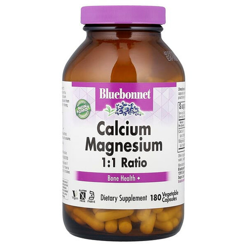 <img alt="Bluebonnet Nutrition, Calcium Magnesium 1-1 Ratio, 180 Vegetable Capsules" title="Bluebonnet Nutrition, Calcium Magnesium 1-1 Ratio, 180 Vegetable Capsules,743715007208"