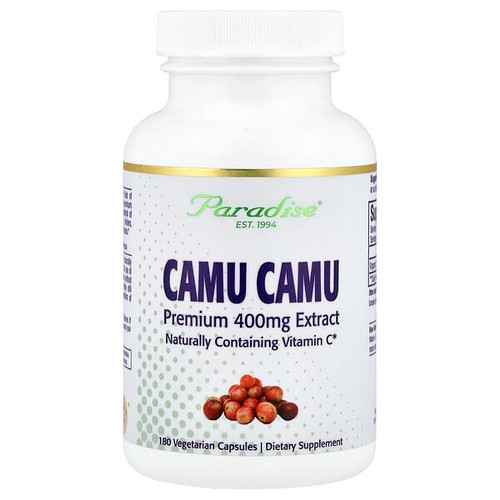 <img alt="Paradise Herbs, Camu Camu Premium Extract, 400 mg, 180 Vegetarian Capsules" title="Paradise Herbs, Camu Camu Premium Extract, 400 mg, 180 Vegetarian Capsules,601944778873"
