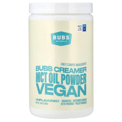 <img alt="BUBS Naturals, Bubs Creamer, MCT Oil Powder, Unflavored, 10.6 oz (300 g)" title="BUBS Naturals, Bubs Creamer, MCT Oil Powder, Unflavored, 10.6 oz (300 g),810121880326"