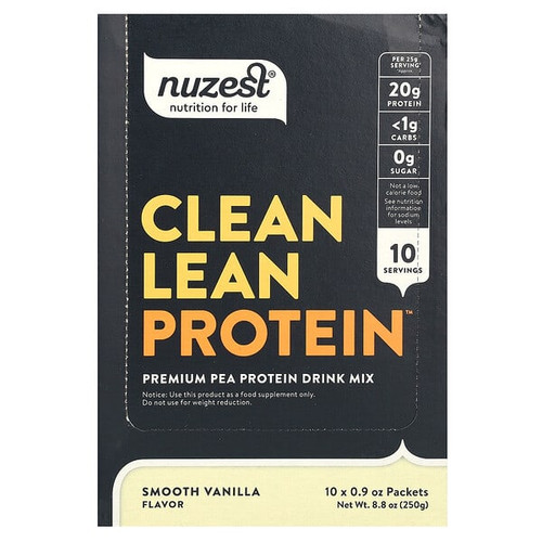 <img alt="Nuzest, Clean Lean Protein, Smooth Vanilla, 10 Packets, 0.9 oz (25 g) Each" title="Nuzest, Clean Lean Protein, Smooth Vanilla, 10 Packets, 0.9 oz (25 g) Each,850556006137"