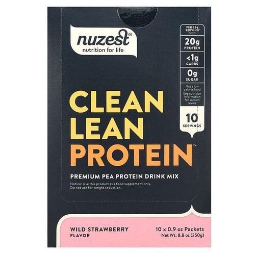 <img alt="Nuzest, Clean Lean Protein, Wild Strawberry, 10 Packets, 0.9 oz (25 g) Each" title="Nuzest, Clean Lean Protein, Wild Strawberry, 10 Packets, 0.9 oz (25 g) Each,850556006168"