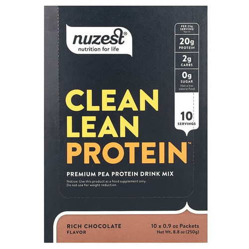 <img alt="Nuzest, Clean Lean Protein, Rich Chocolate, 10 Packets, 0.9 oz (25 g) Each" title="Nuzest, Clean Lean Protein, Rich Chocolate, 10 Packets, 0.9 oz (25 g) Each,850556006144"