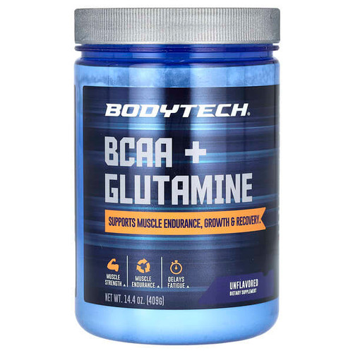 <img alt="BodyTech, BCAA + Glutamine, Unflavored, 14.4 oz (409 g)" title="BodyTech, BCAA + Glutamine, Unflavored, 14.4 oz (409 g),766536020829"