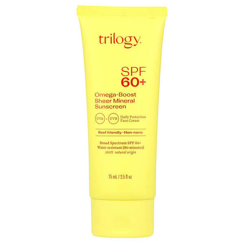 <img alt="Trilogy, Omega-Boost Sheer Mineral Sunscreen, SPF 60+, 2.5 fl oz (75 ml)" title="Trilogy, Omega-Boost Sheer Mineral Sunscreen, SPF 60+, 2.5 fl oz (75 ml),9421034381780"