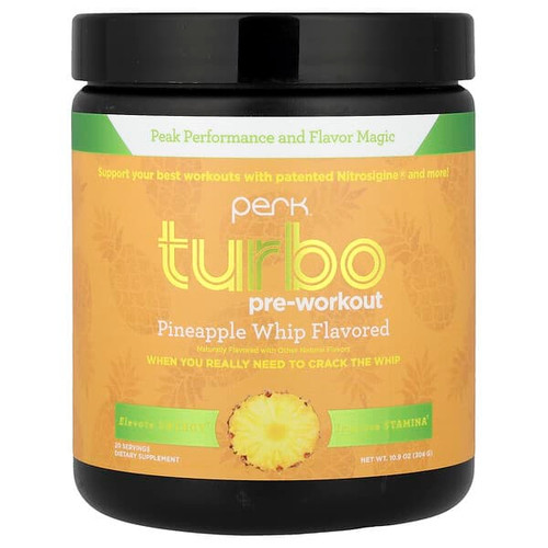 <img alt="Perk Energy, Turbo, Pre-Workout, Pineapple Whip, 10.9 oz (304 g)" title="Perk Energy, Turbo, Pre-Workout, Pineapple Whip, 10.9 oz (304 g),850062936966"