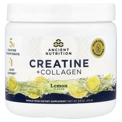 <img alt="Ancient Nutrition, Creatine + Collagen, Lemon, 9.6 oz (272 g)" title="Ancient Nutrition, Creatine + Collagen, Lemon, 9.6 oz (272 g),816401028938"