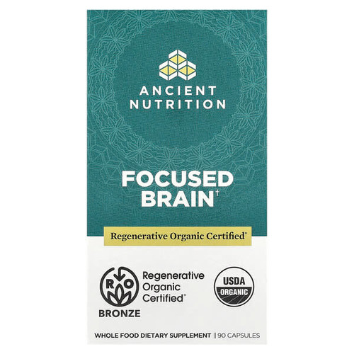 <img alt="Ancient Nutrition, Focused Brain, 90 Capsules" title="Ancient Nutrition, Focused Brain, 90 Capsules,816421020769"